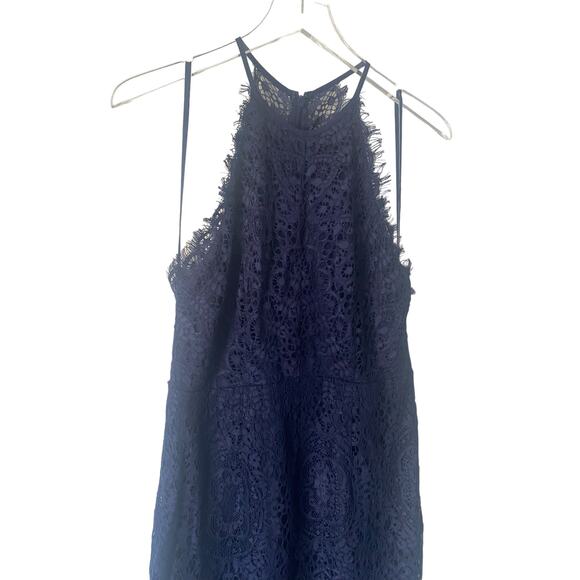 ASOS NAVY LACE MIDI DRESS SIZE US 8 NWT - Picture 2 of 7